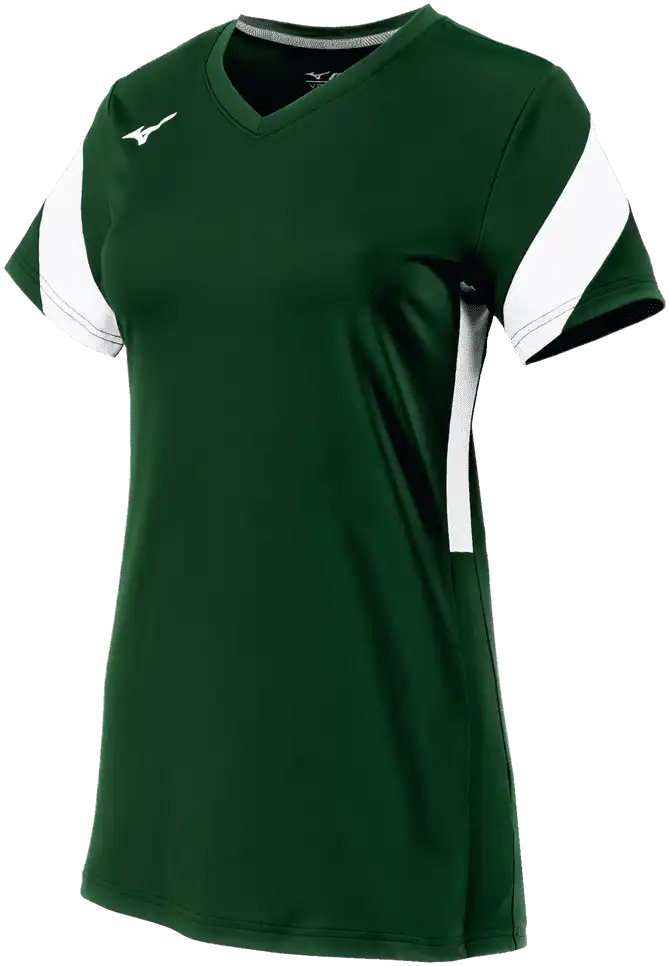 Mizuno Girls Balboa 6 Short Sleeve Volleyball Jersey - Forest White