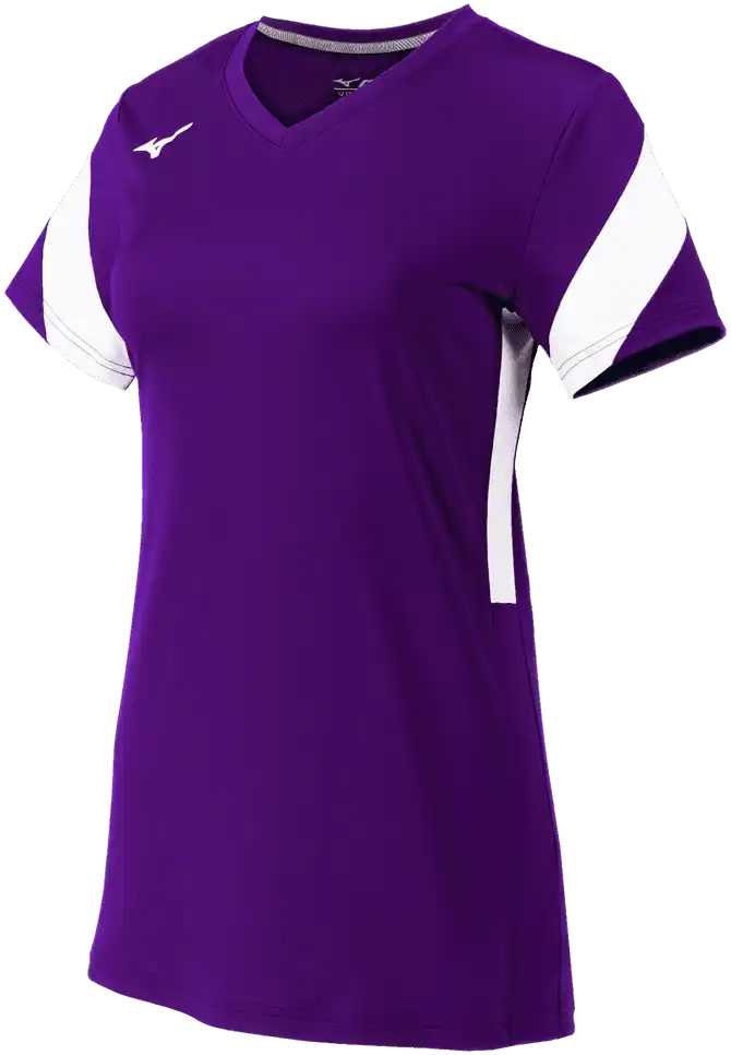 Mizuno Girls Balboa 6 Short Sleeve Volleyball Jersey - Purple White