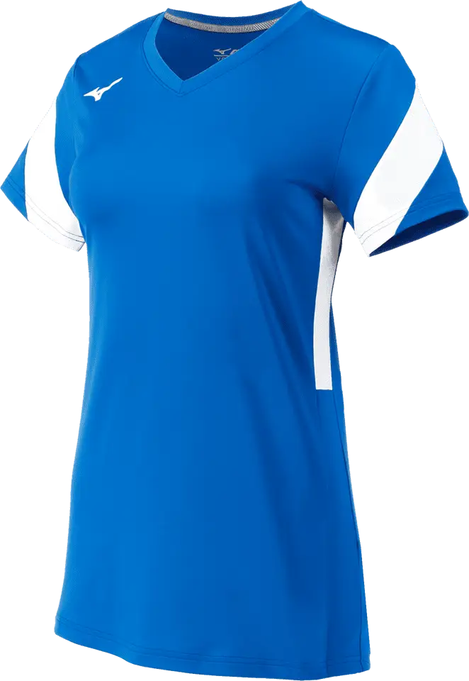 Mizuno Girls Balboa 6 Short Sleeve Volleyball Jersey - Royal White