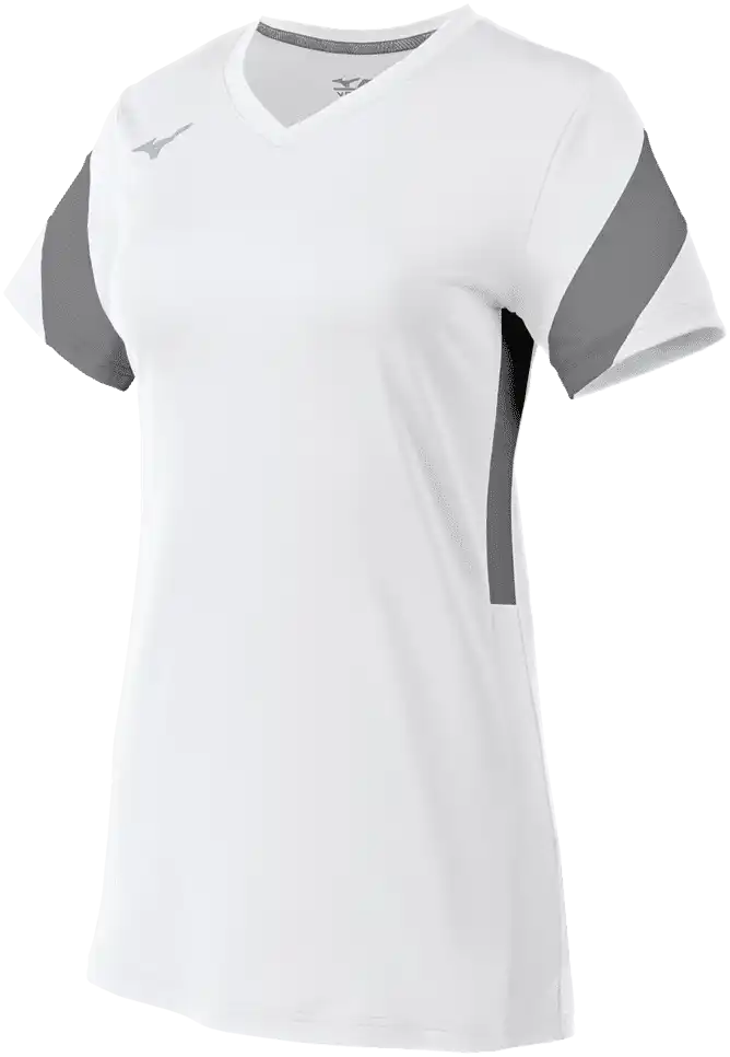Mizuno Girls Balboa 6 Short Sleeve Volleyball Jersey - White Shade