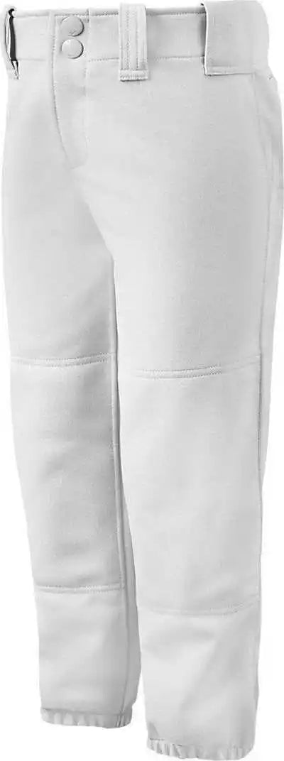 Mizuno Girls Belted Softball Pant White