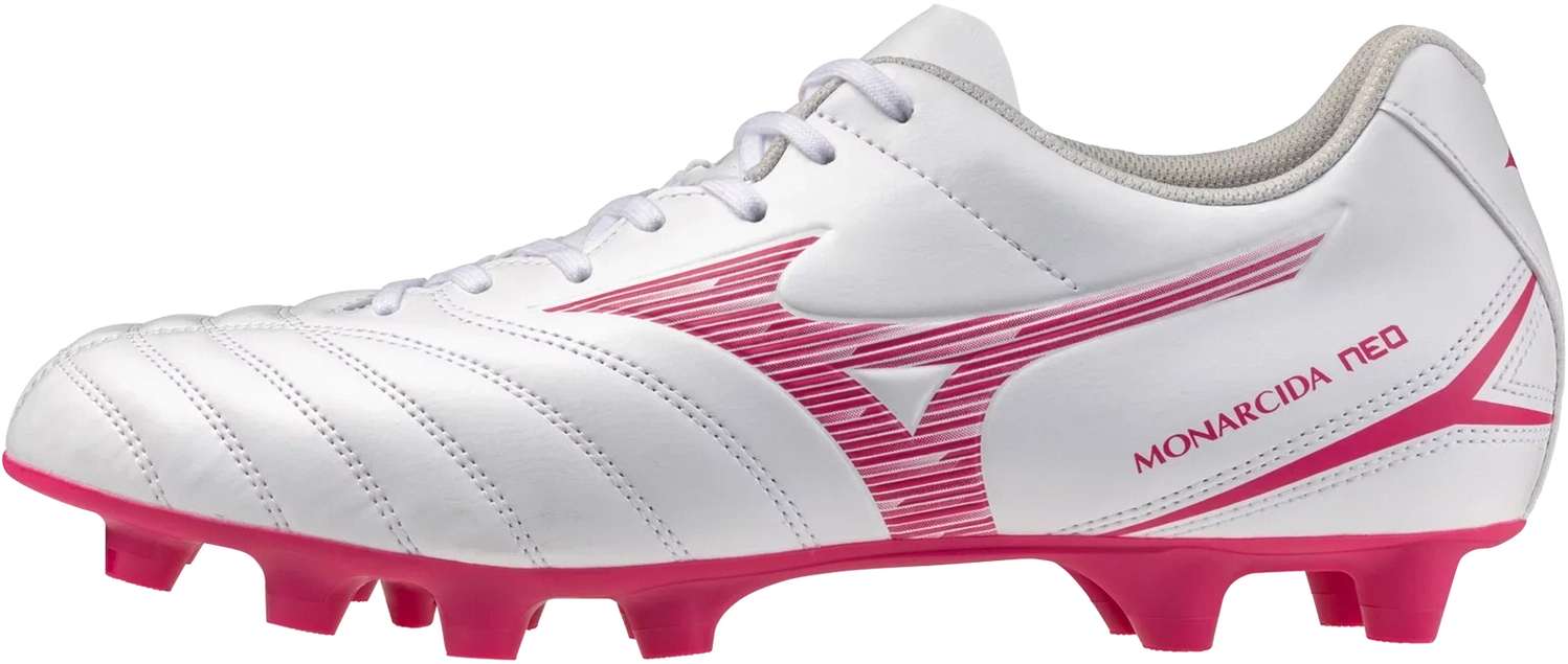 Mizuno Monarcida Neo Iii Select Fg Firm Ground Soccer Cleat - White Pink Tetra
