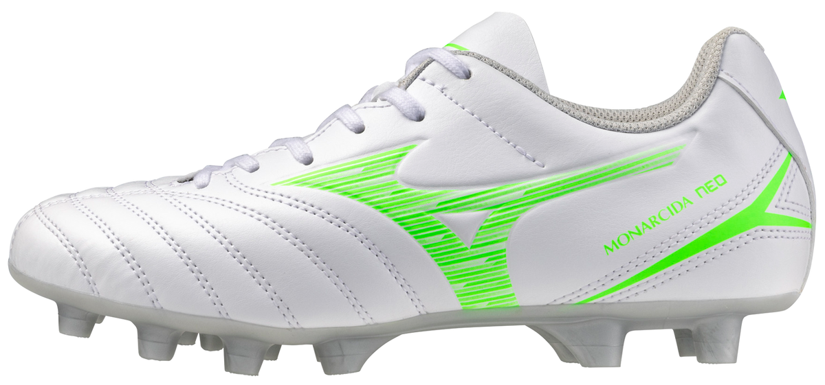 Mizuno Monarcida Neo Iii Select Fg Firm Ground Soccer Cleat - White Neon Green