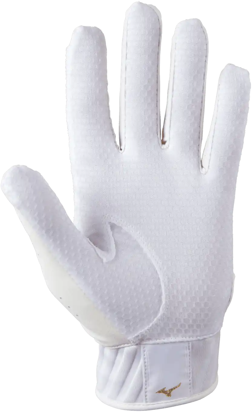 Mizuno Mvp Adult Baseball Batting Glove - White Gold