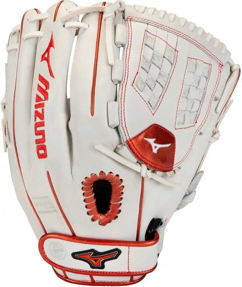 Mizuno Mvp Prime Se Fastpitch Softball Glove 12.00’’ - White Red - Left Throw