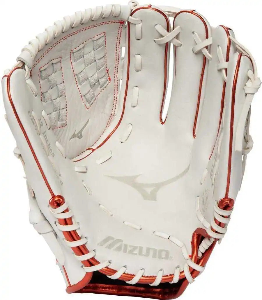 Mizuno Mvp Prime Se Fastpitch Softball Glove 12.00’’ - White Red - Left Throw
