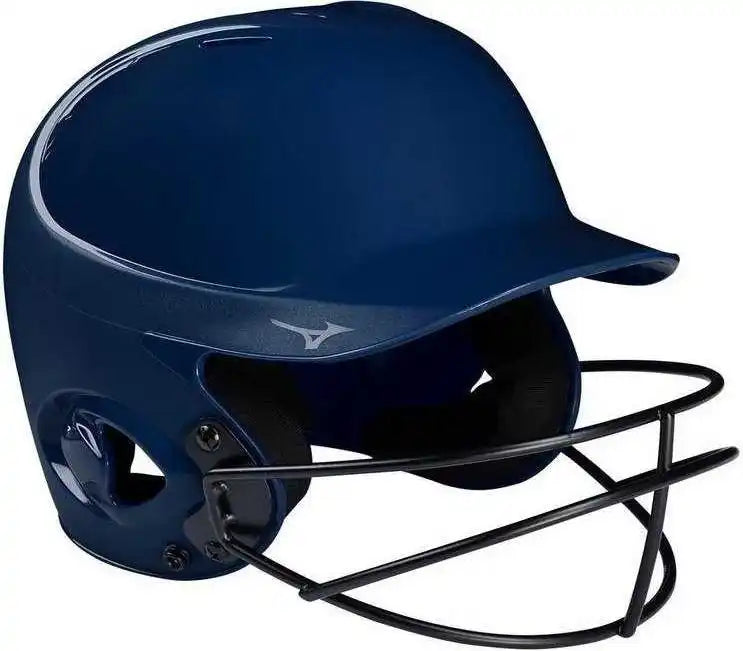 Mizuno Mvp Series Solid Batting Helmet with Fastpitch Softball Mask - Navy