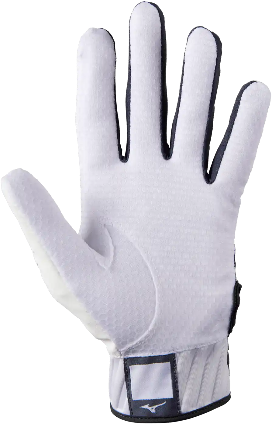 Mizuno Mvp Youth Baseball Batting Glove - White Gray