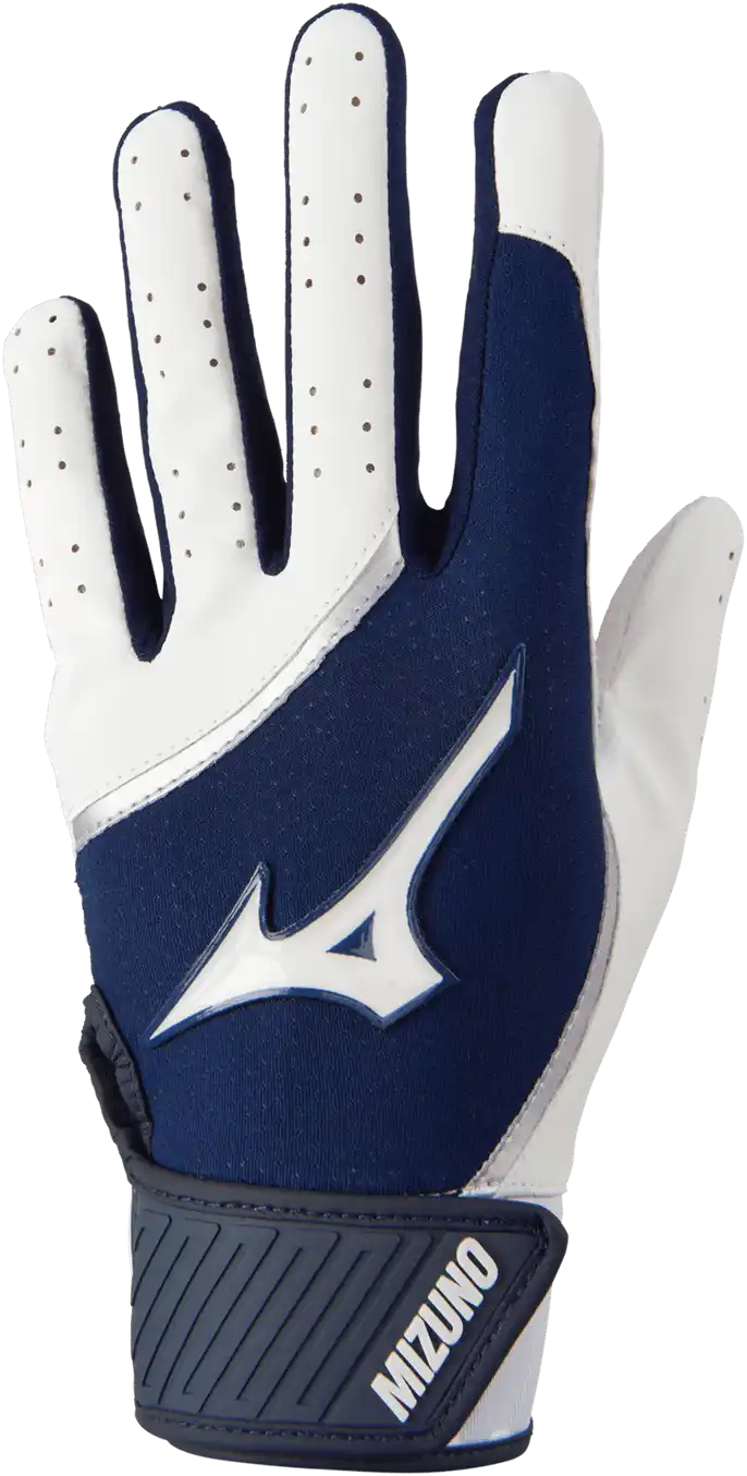 Mizuno Mvp Youth Baseball Batting Glove - White Navy