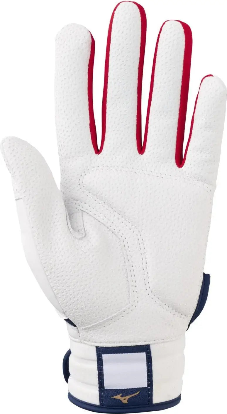 Mizuno Pro Select Fastpitch Women’s Softball Batting Glove - Navy-red