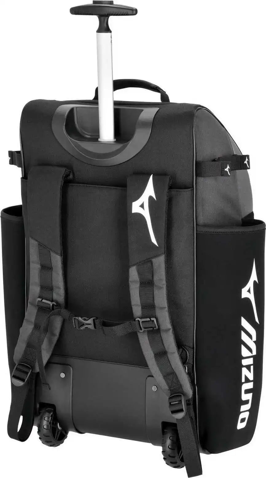 Mizuno Pro Wheel Batpack Charcoal Black Dark Gray
