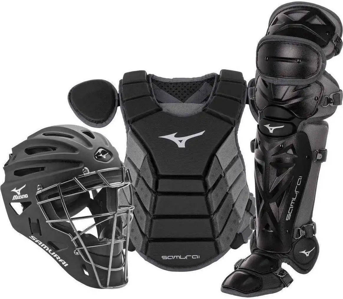 Mizuno Samurai Adult 15’’ Baseball Boxed Catcher’s Gear Set - Black Gray