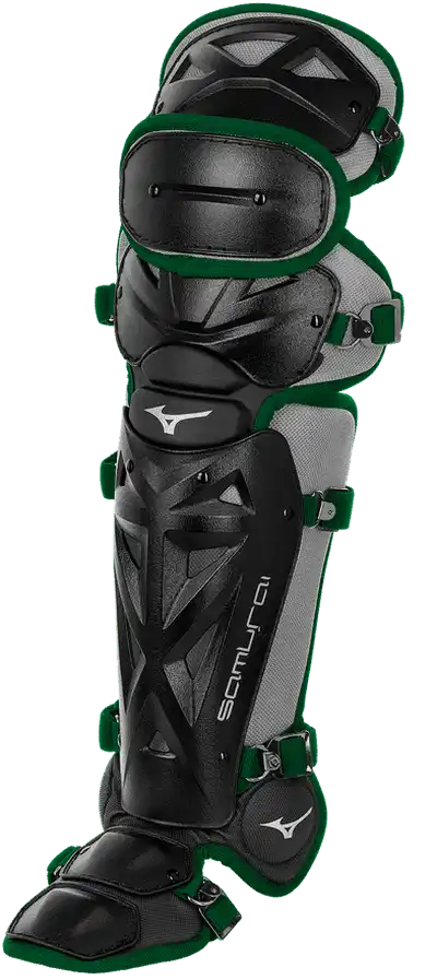 Mizuno Samurai Adult Baseball Shin Guards 15.5’’ - Black Forest
