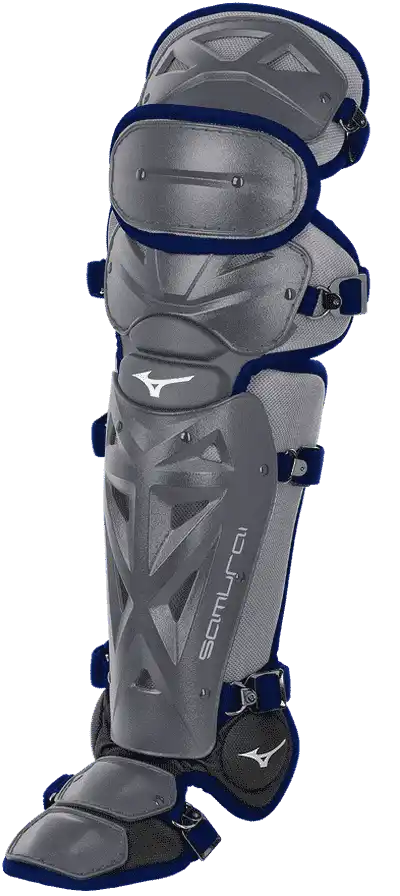 Mizuno Samurai Adult Baseball Shin Guards 15.5’’ - Gray Navy