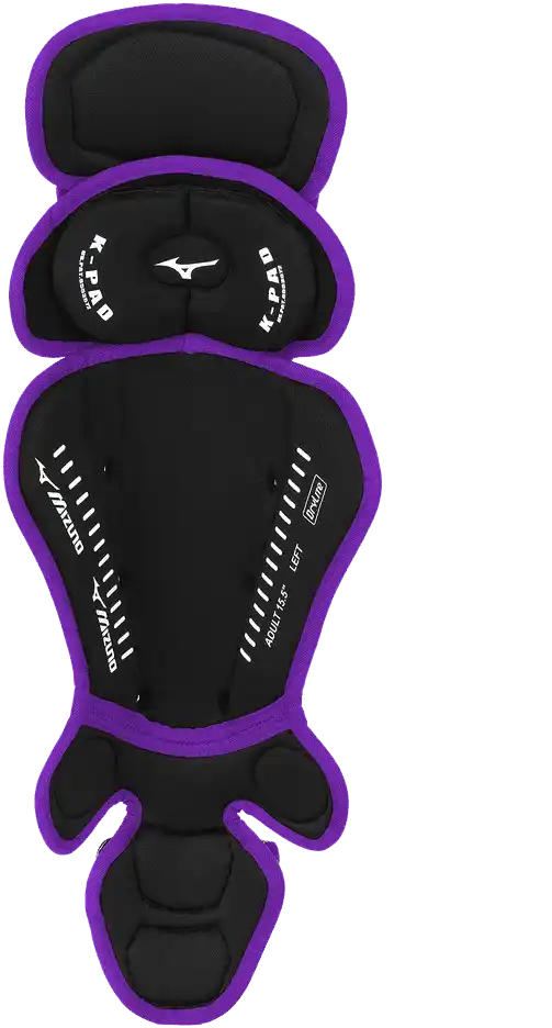 Mizuno Samurai Adult Baseball Shin Guards 16.5’’ - Black Purple