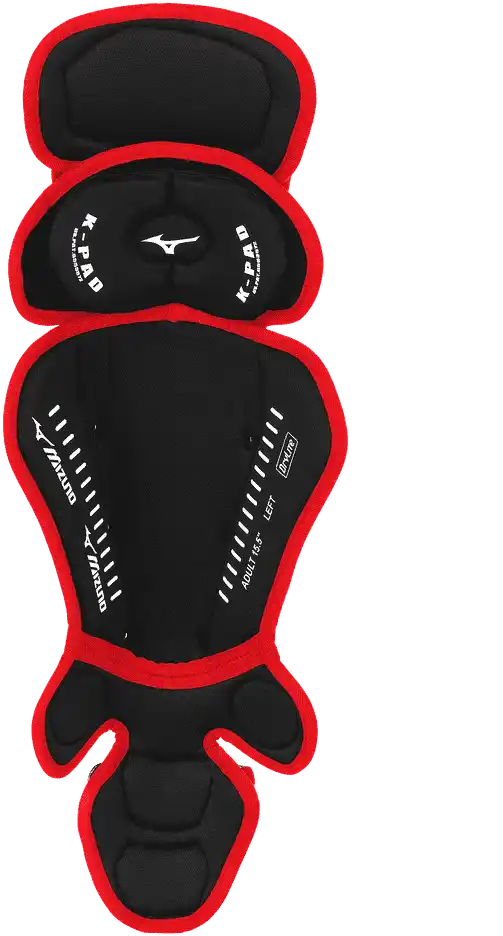 Mizuno Samurai Adult Baseball Shin Guards 16.5’’ - Black Red