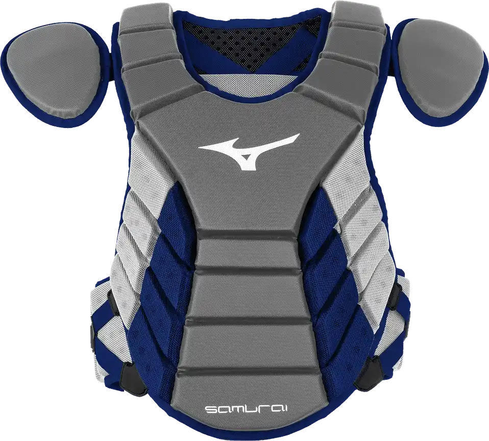 Mizuno Samurai Baseball Chest Protector 15’’ - Gray Navy - Adult