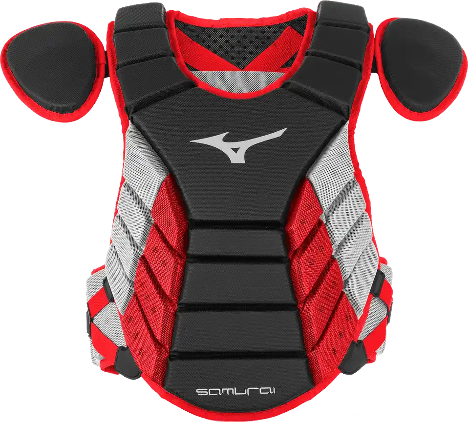 Mizuno Samurai Baseball Chest Protector 16’’ - Black Red - Adult
