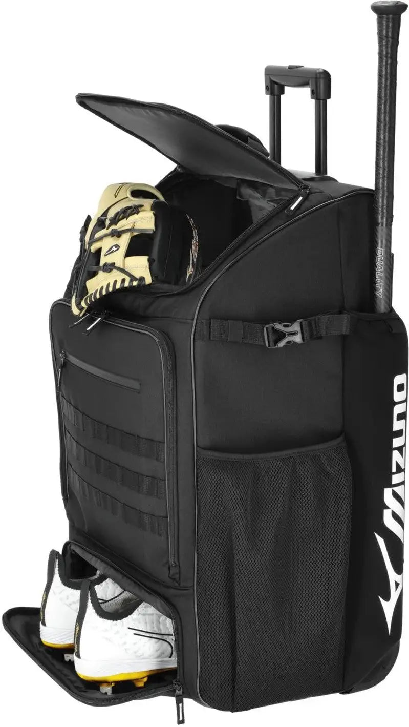 Mizuno Samurai Catcher’s Wheel Batpack - Black