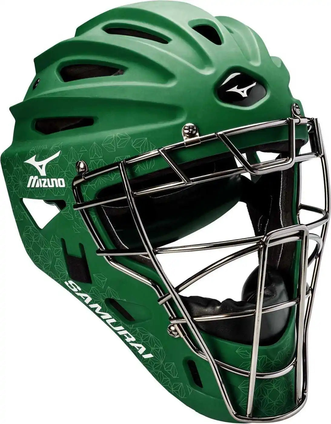 Mizuno Samurai Fastpitch Catcher’s Helmets - Forest Green - Forest / 6 1/2’’ - 7 1/4’’