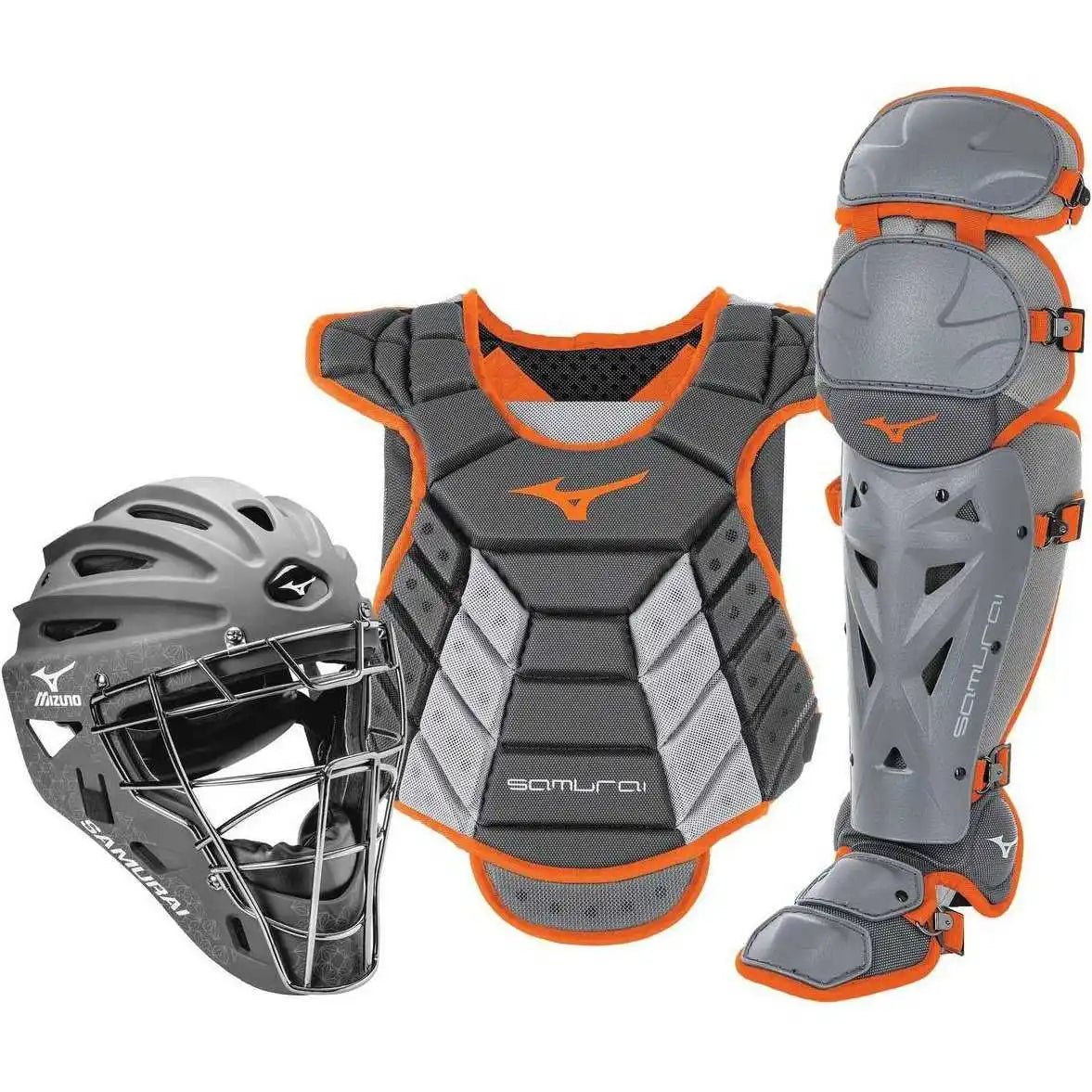 Mizuno Samurai Womens Boxed Catcher’s Gear Set (14-15’’) - Gray Orange