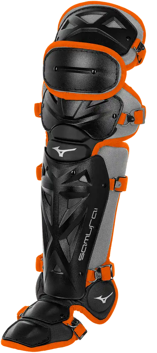Mizuno Samurai Youth 14 1/2’’ Shin Guards 380383 - Black Orange