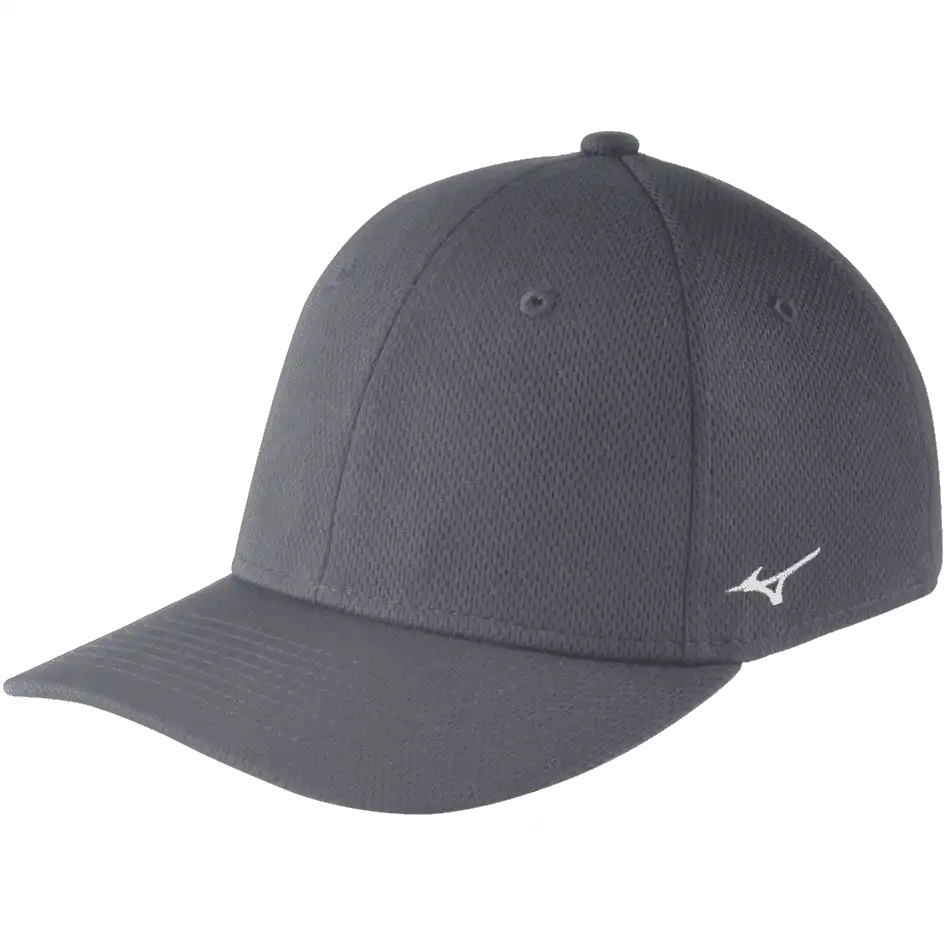 Mizuno Stretch Fitted Team Hat - Charcoal - Dark Gray / Lxl