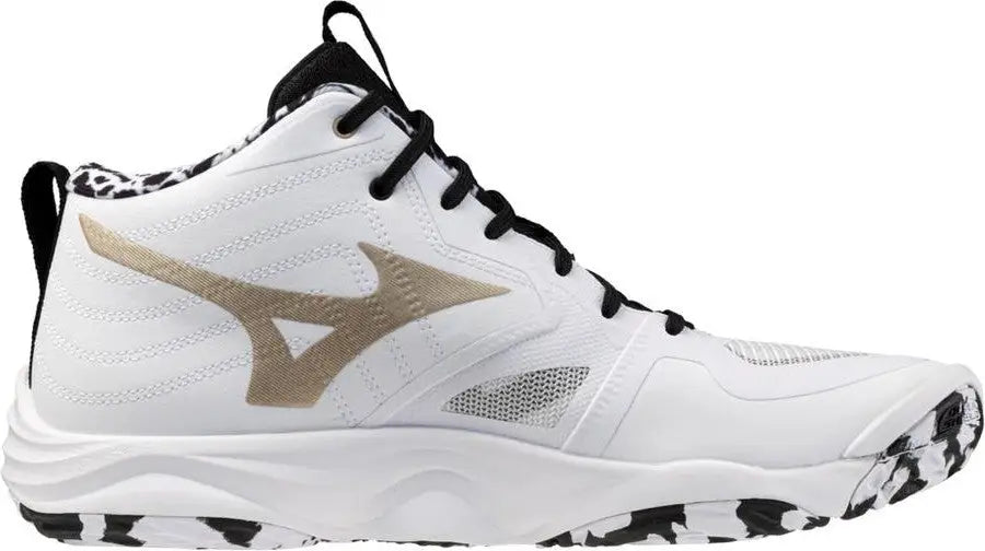 Mizuno Wave Momentum 4 Elite Mid Women’s Volleyball Shoe - White Metalic Gray