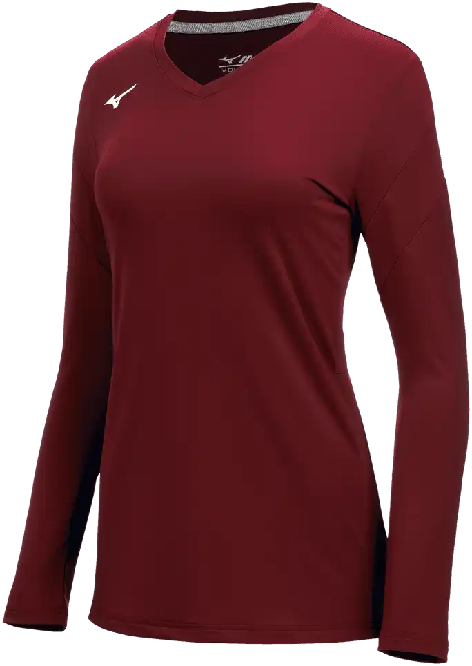 Mizuno Women’s Balboa 6 Long Sleeve Volleyball Jersey - Cardinal