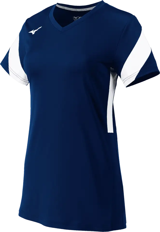 Mizuno Women’s Balboa 6 Short Sleeve Volleyball Jersey - Navy White