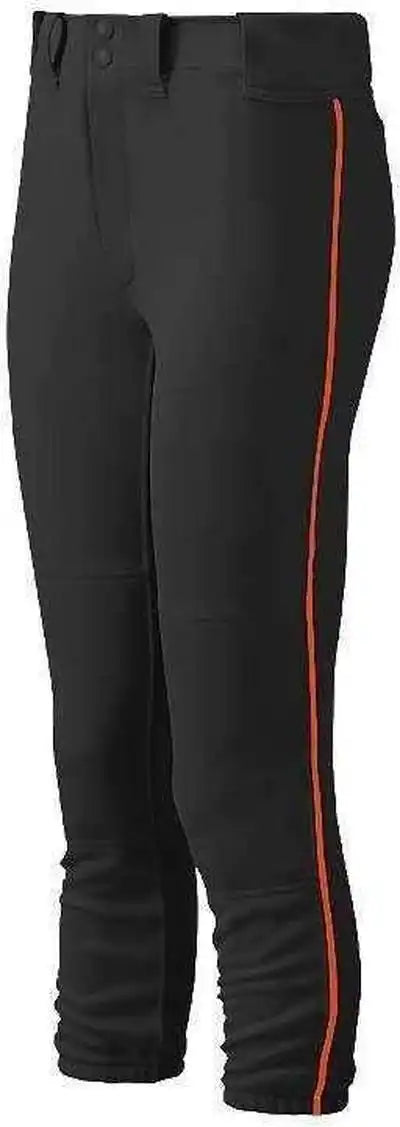 Mizuno Women’s Select Belted Piped Pant Black Orange