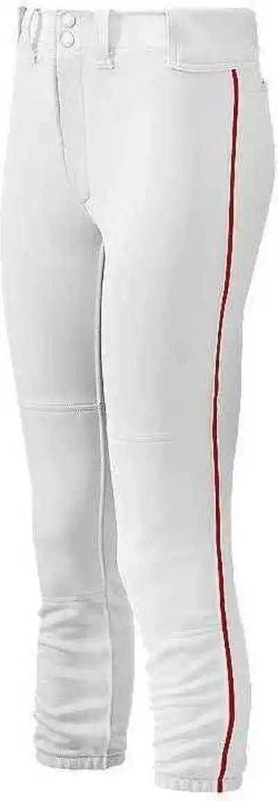 Mizuno Women’s Select Belted Piped Pant - White Red