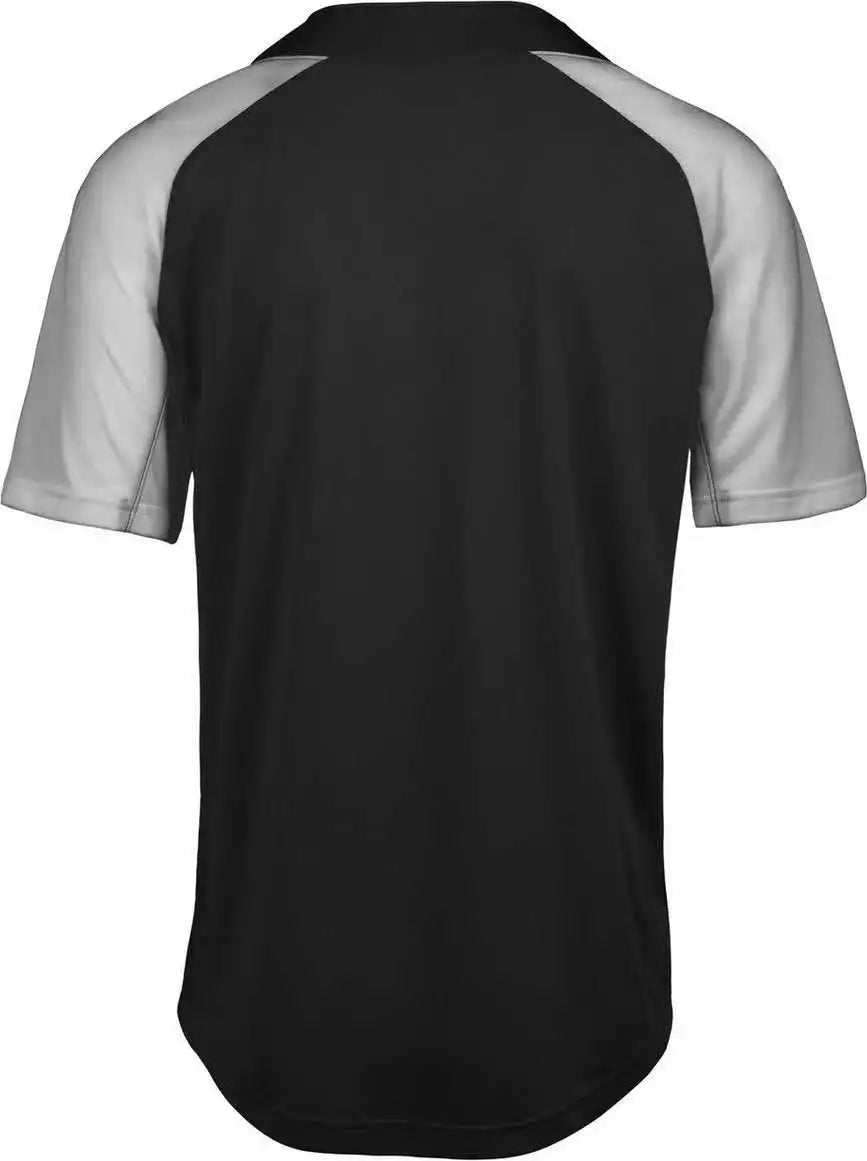 Mizuno Youth Aerolite 2-button Baseball Jersey - Black Gray