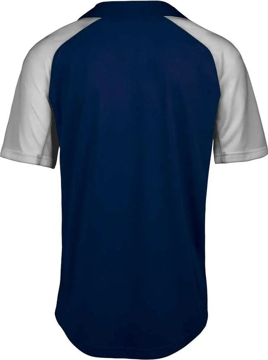 Mizuno Youth Aerolite 2-button Baseball Jersey - Navy Gray