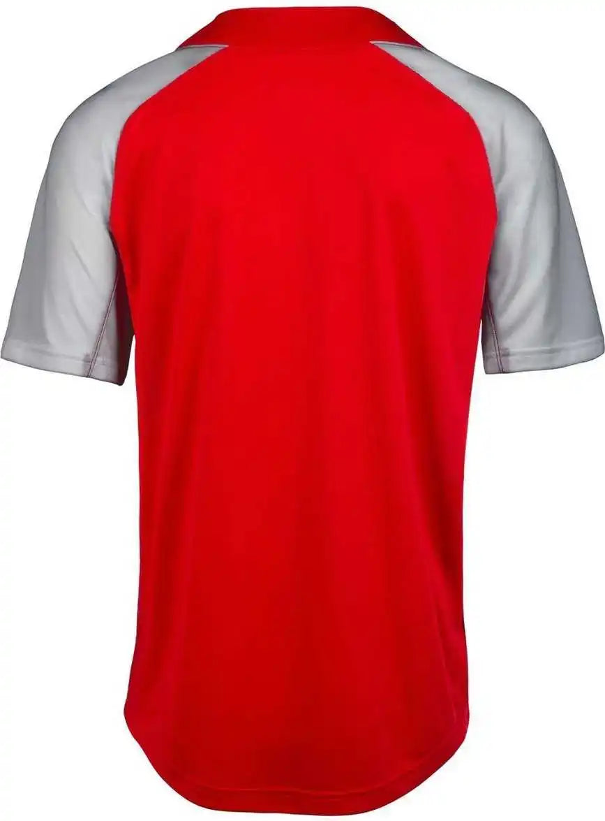 Mizuno Youth Aerolite 2-button Baseball Jersey - Red Gray