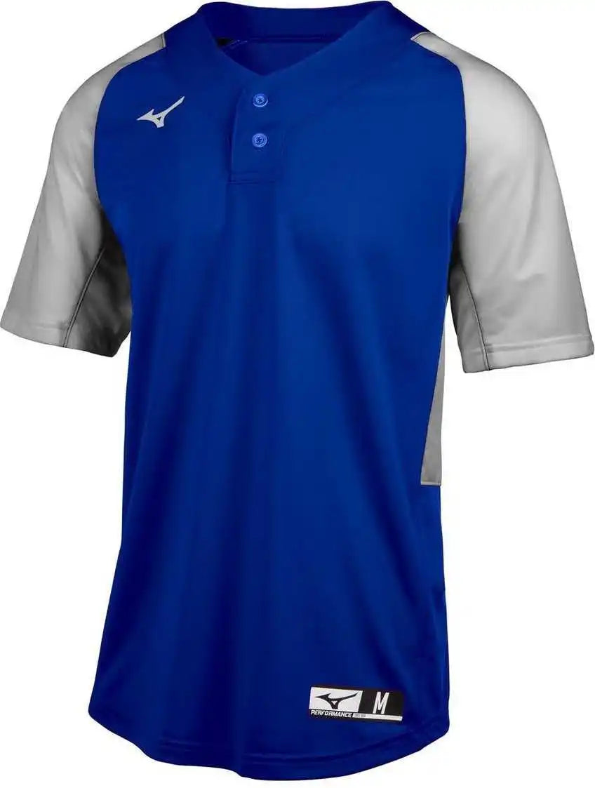 Mizuno Youth Aerolite 2-button Baseball Jersey - Royal Gray