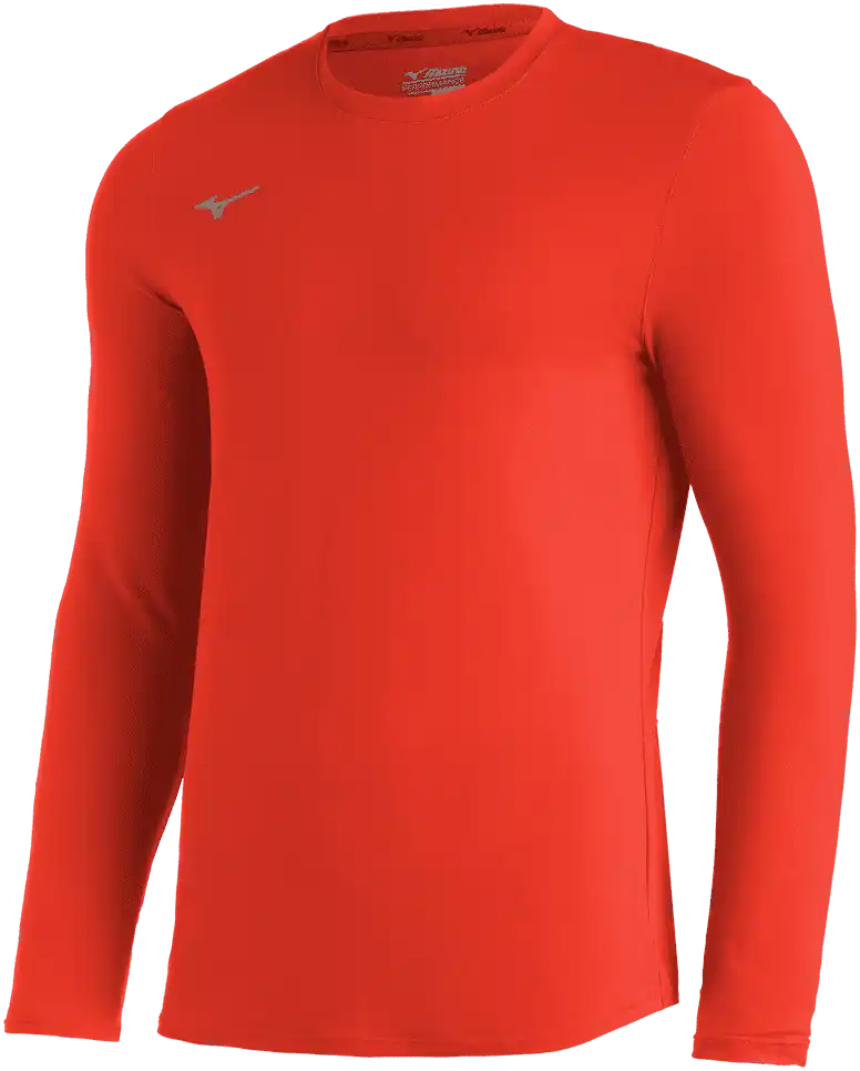 Mizuno Youth Comp Diamond Long Sleeve Crew - Orange