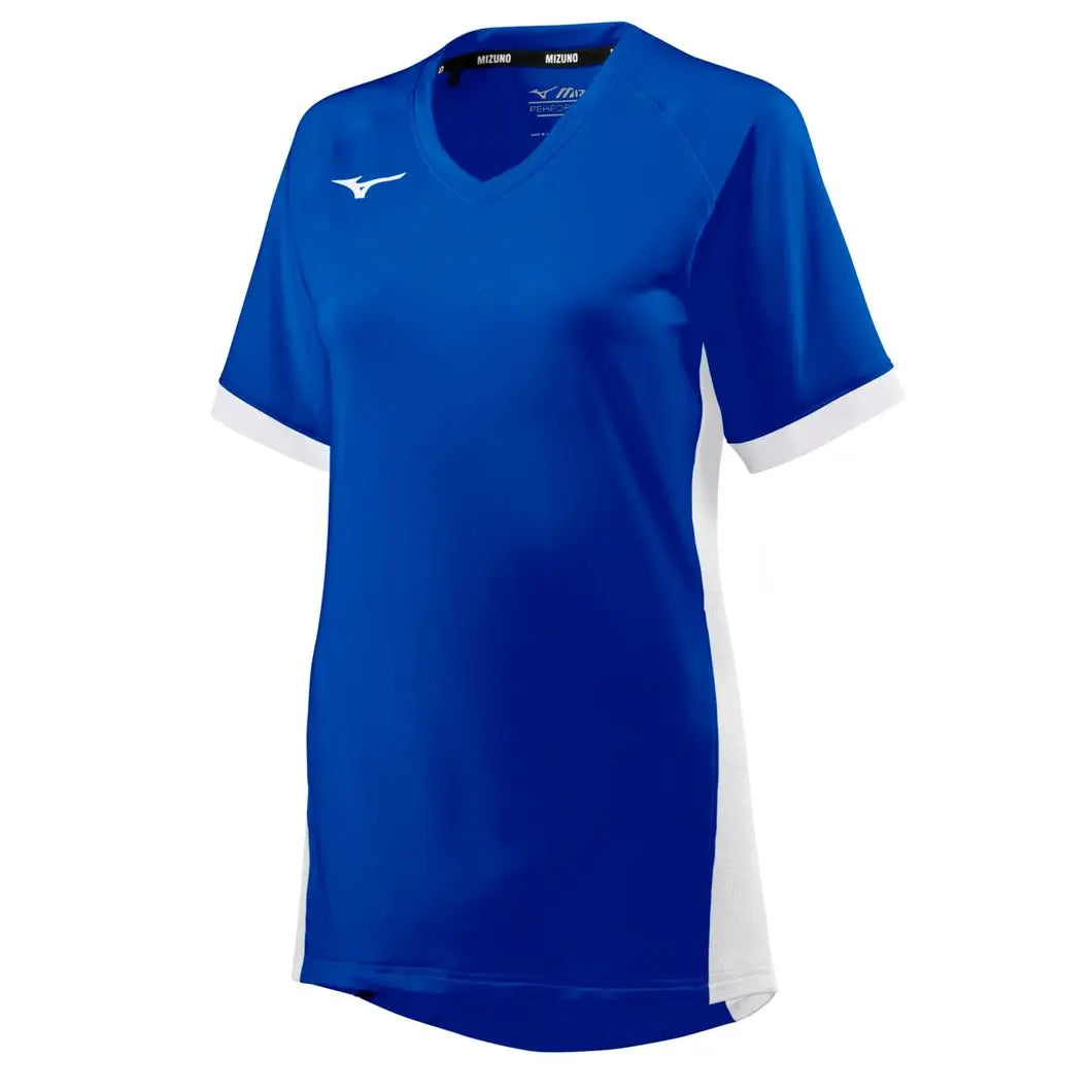 Mizuno Youth Girl’s Spike Short Sleeve Volleyball Jersey - Royal-white