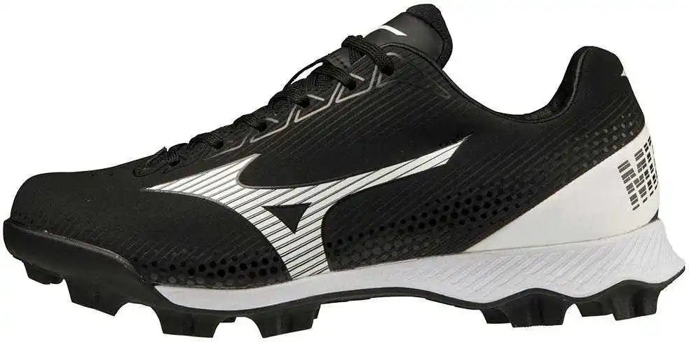 Mizuno Youth Wave Finch Lightrevo Jr Low Molded Cleats - Black White