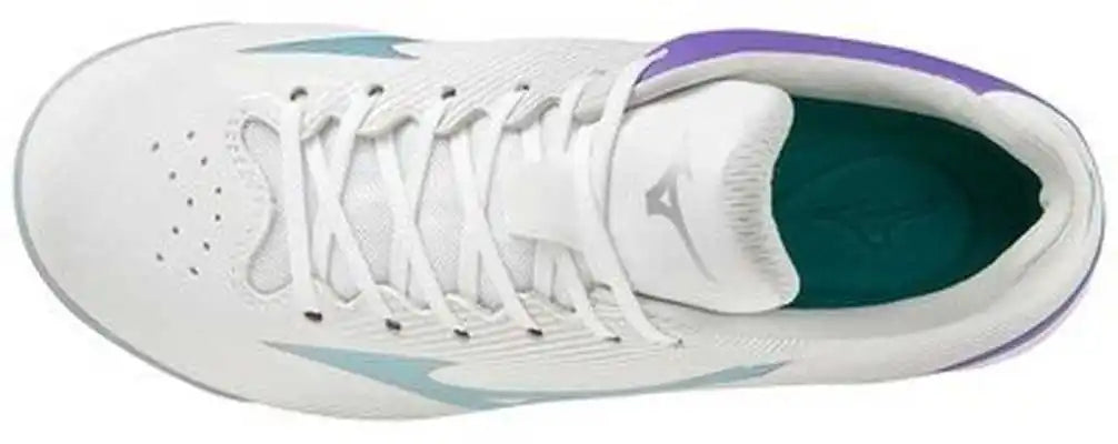 Mizuno Youth Wave Finch Lightrevo Jr Low Molded Cleats - White Blue