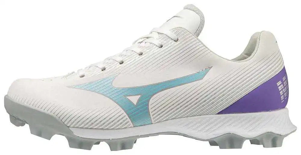 Mizuno Youth Wave Finch Lightrevo Jr Low Molded Cleats - White Blue