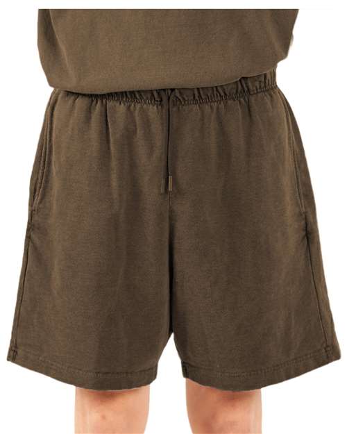 Mocha Garment Dye Terry Shorts - SHGTS