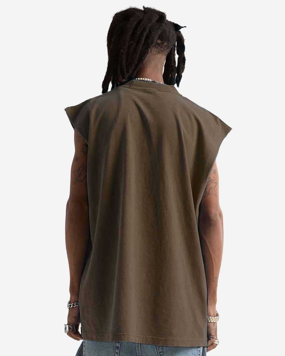 Mocha Unisex Garment-Dyed Muscle Tee - SHGMT plain