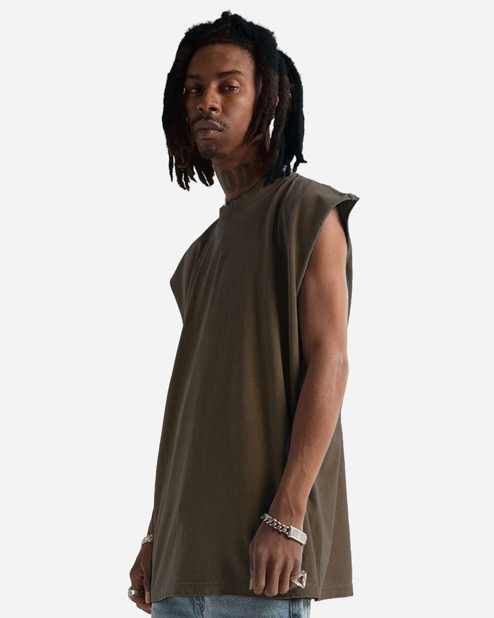 Mocha Unisex Garment-Dyed Muscle Tee - SHGMT plain