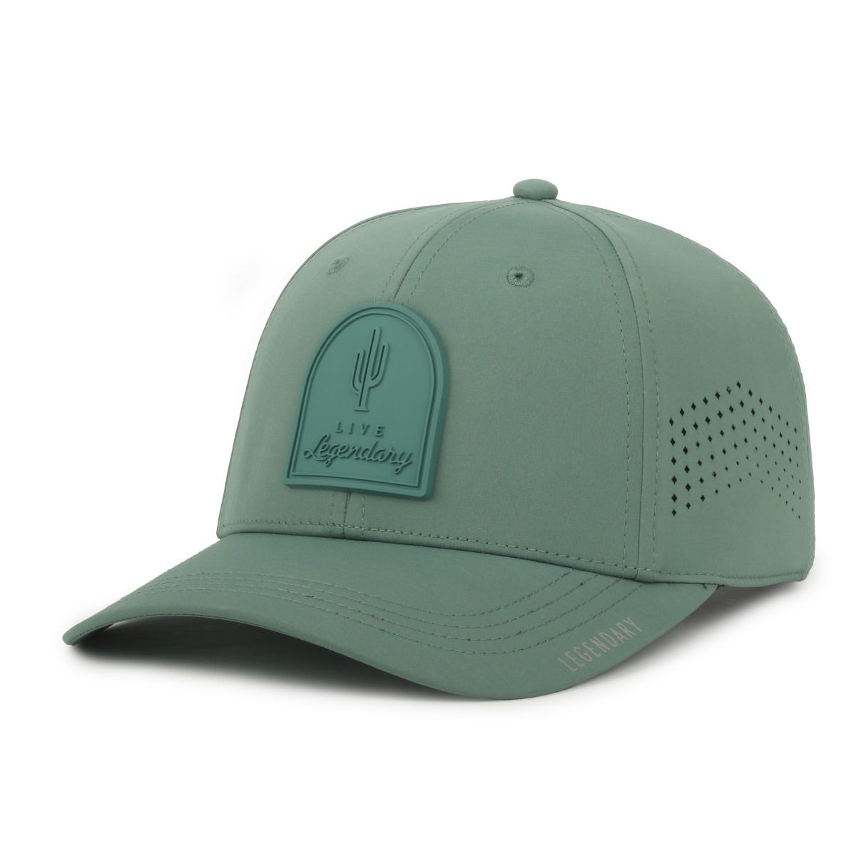 Legendary Headwear GENESIS CACTUS Small Fit Perforated Performance Cap with Patch - Sage Patch/Sage