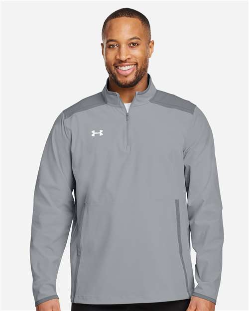 Mod Grey/ White Motivate 3.0 Long Sleeve Half-Zip - 1389611 plain