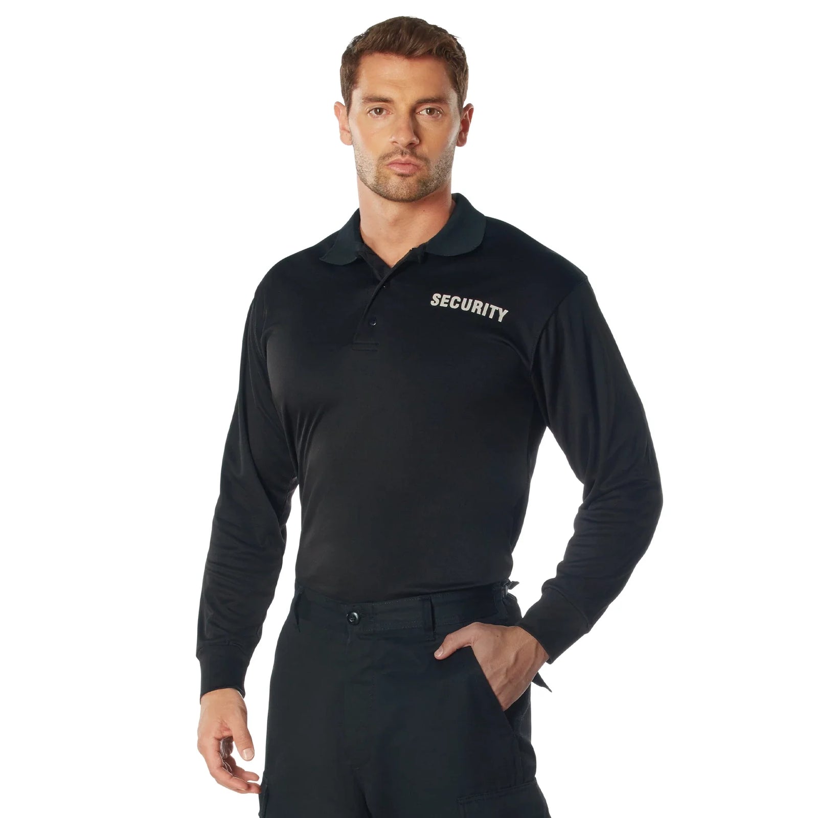 Moisture Wicking Long Sleeve Security Polo - s