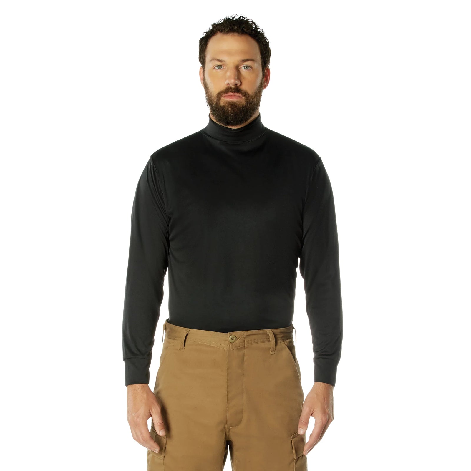 Moisture Wicking Mock Turtleneck - Black / s