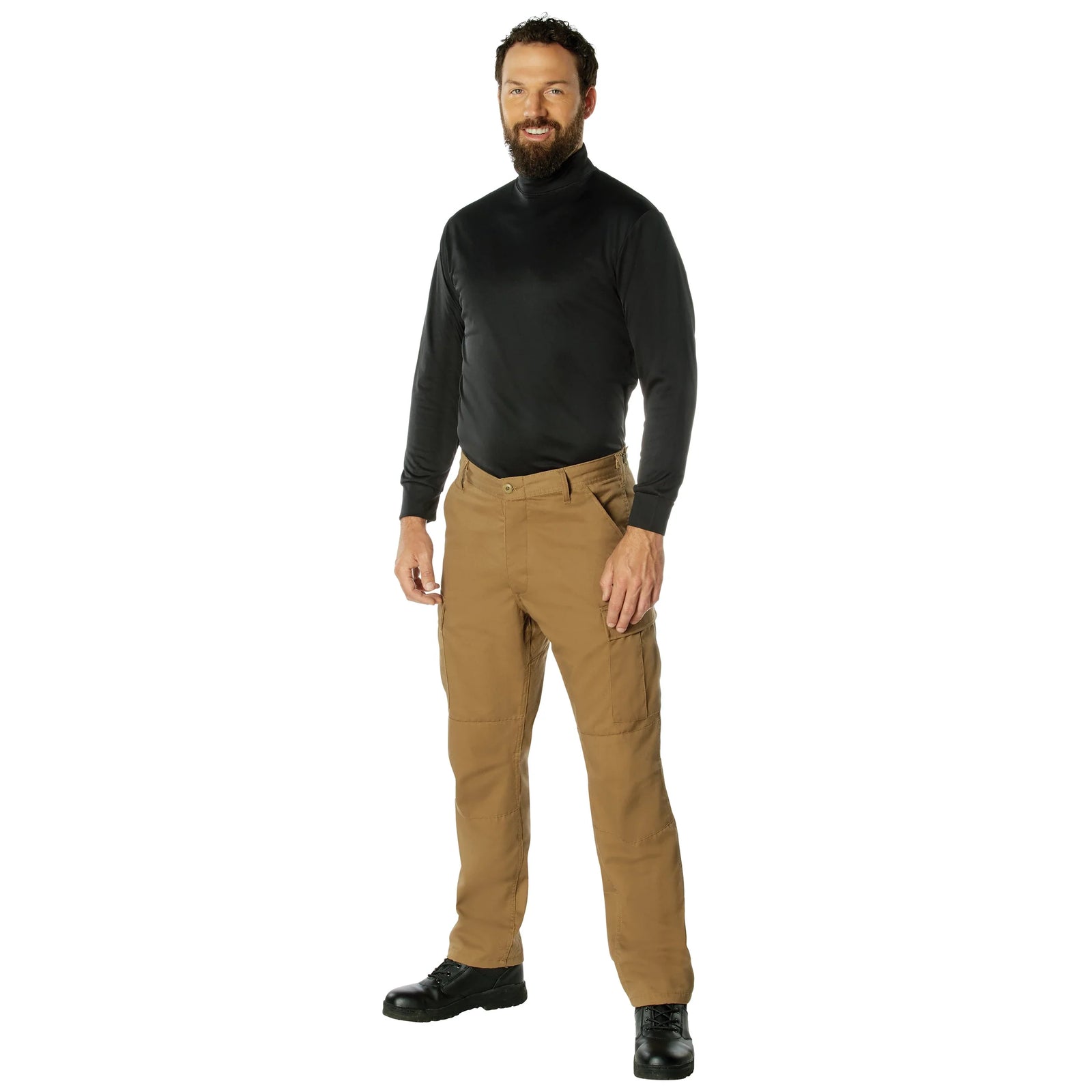 Moisture Wicking Mock Turtleneck - Black / s