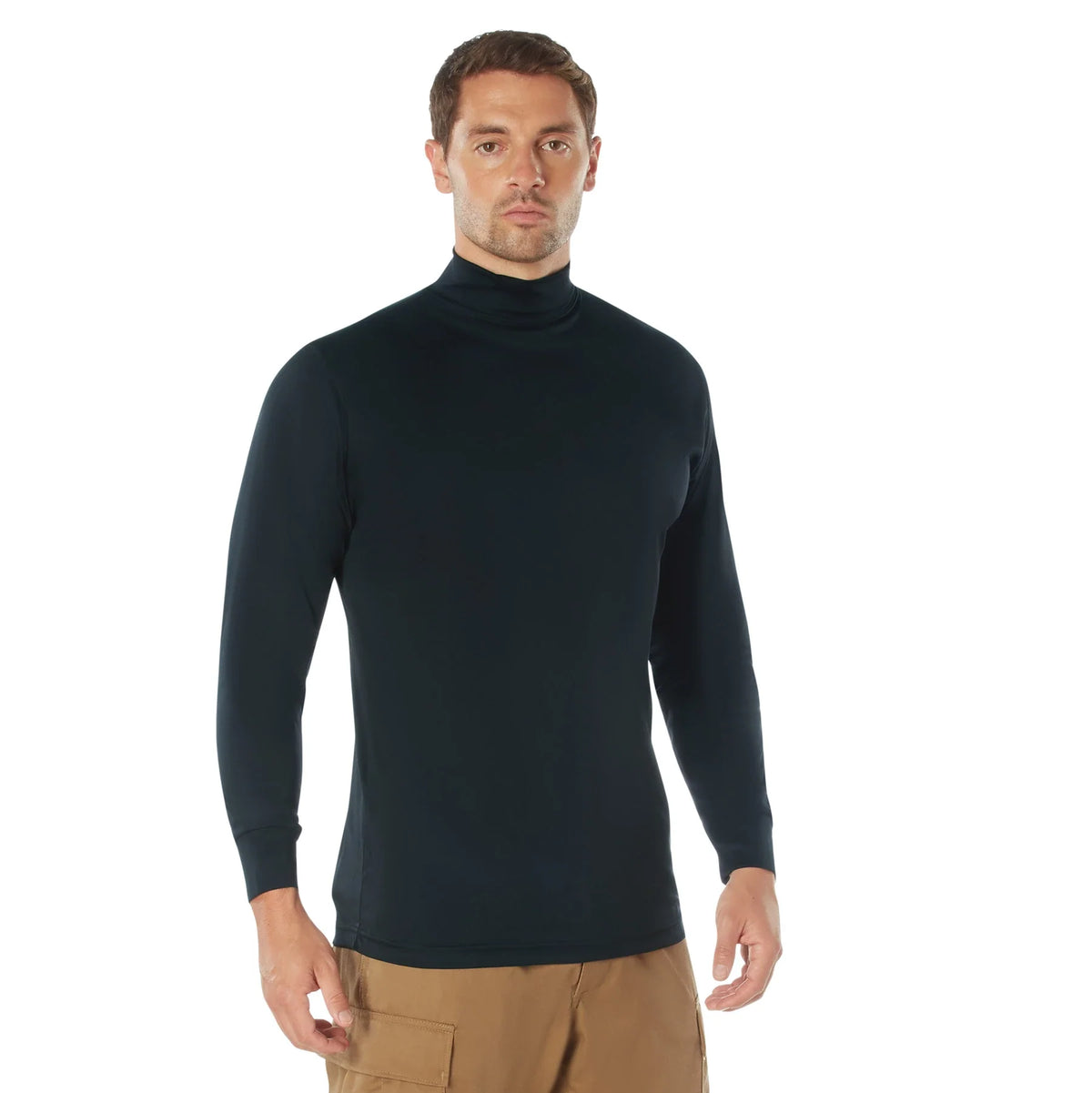 Moisture Wicking Mock Turtleneck - Midnight Navy Blue / s